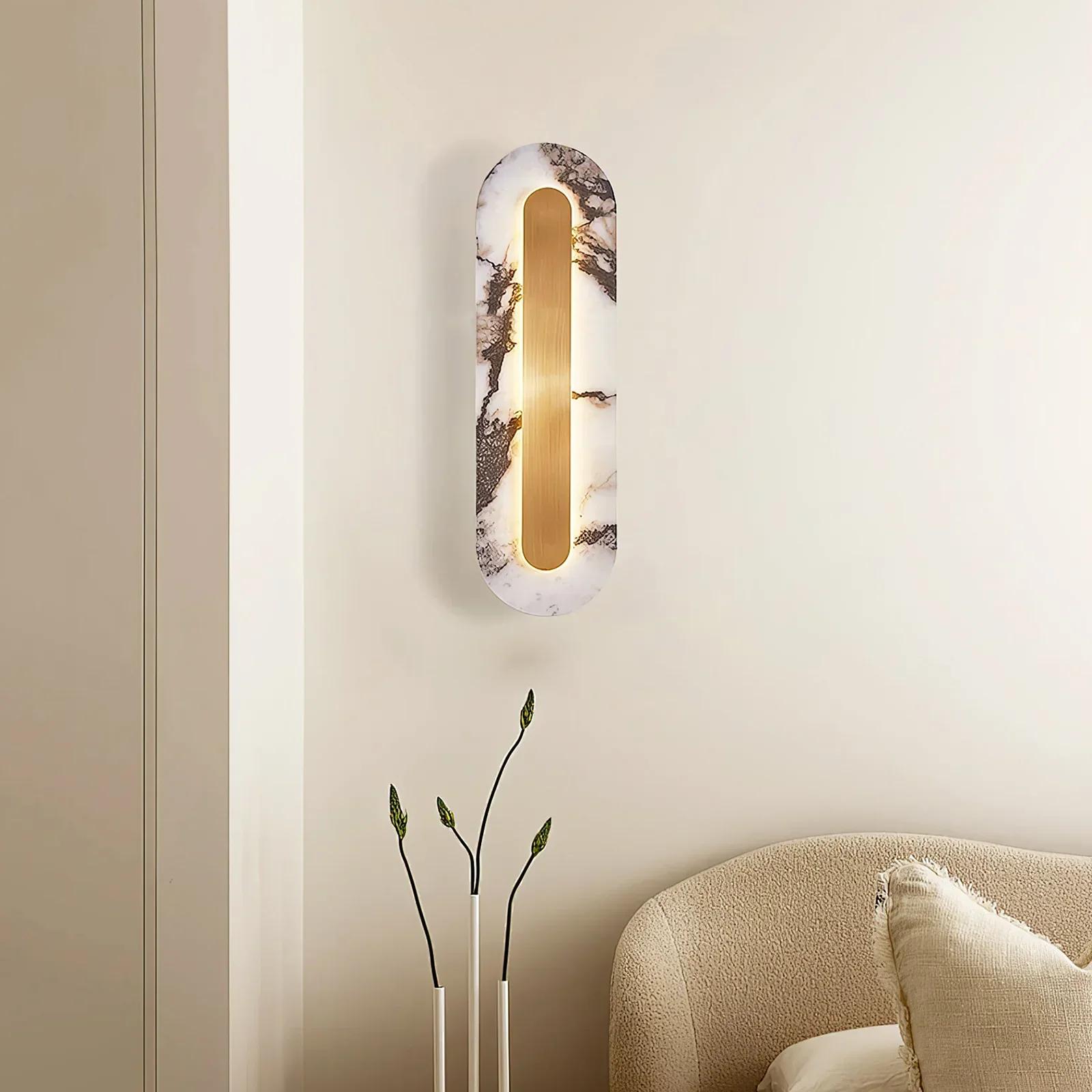 Oval Marble Marmo Wall Lamp