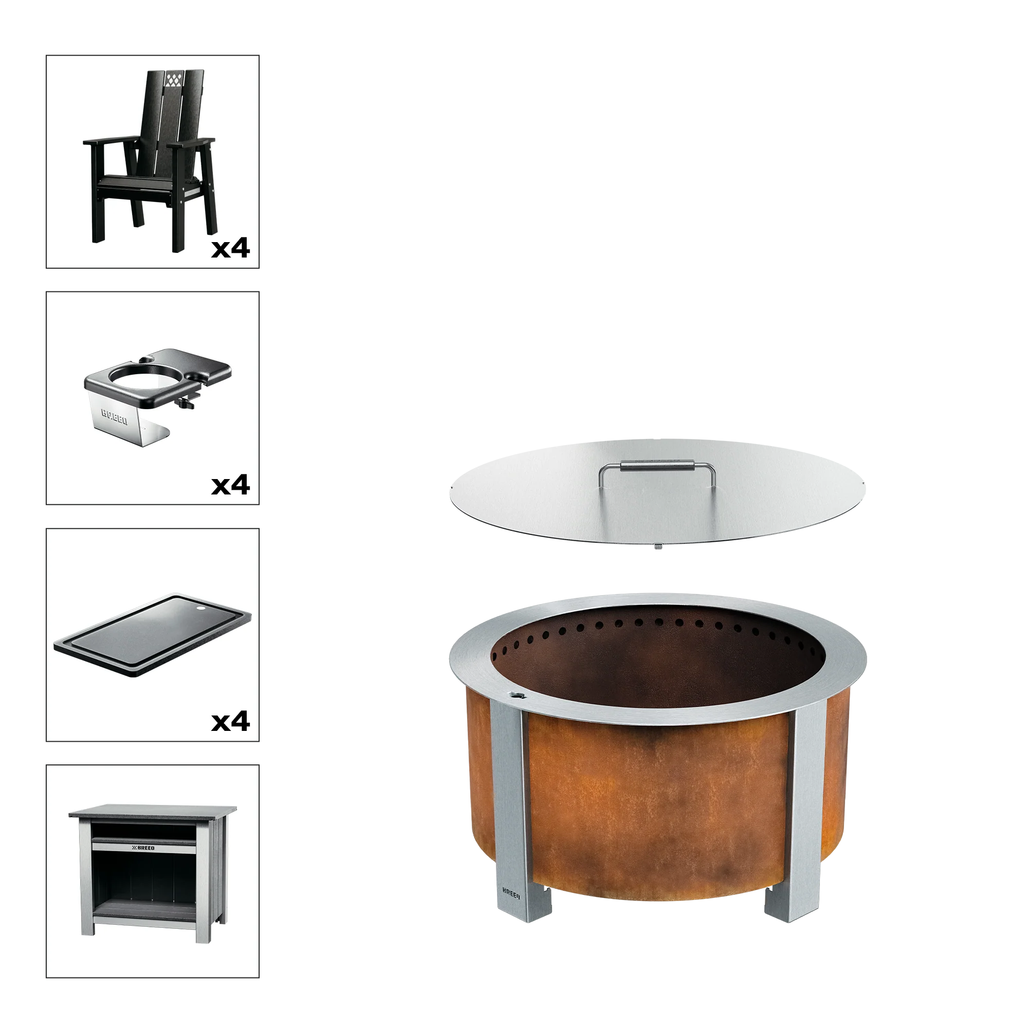 X Series Total Patio Fire Pit Set