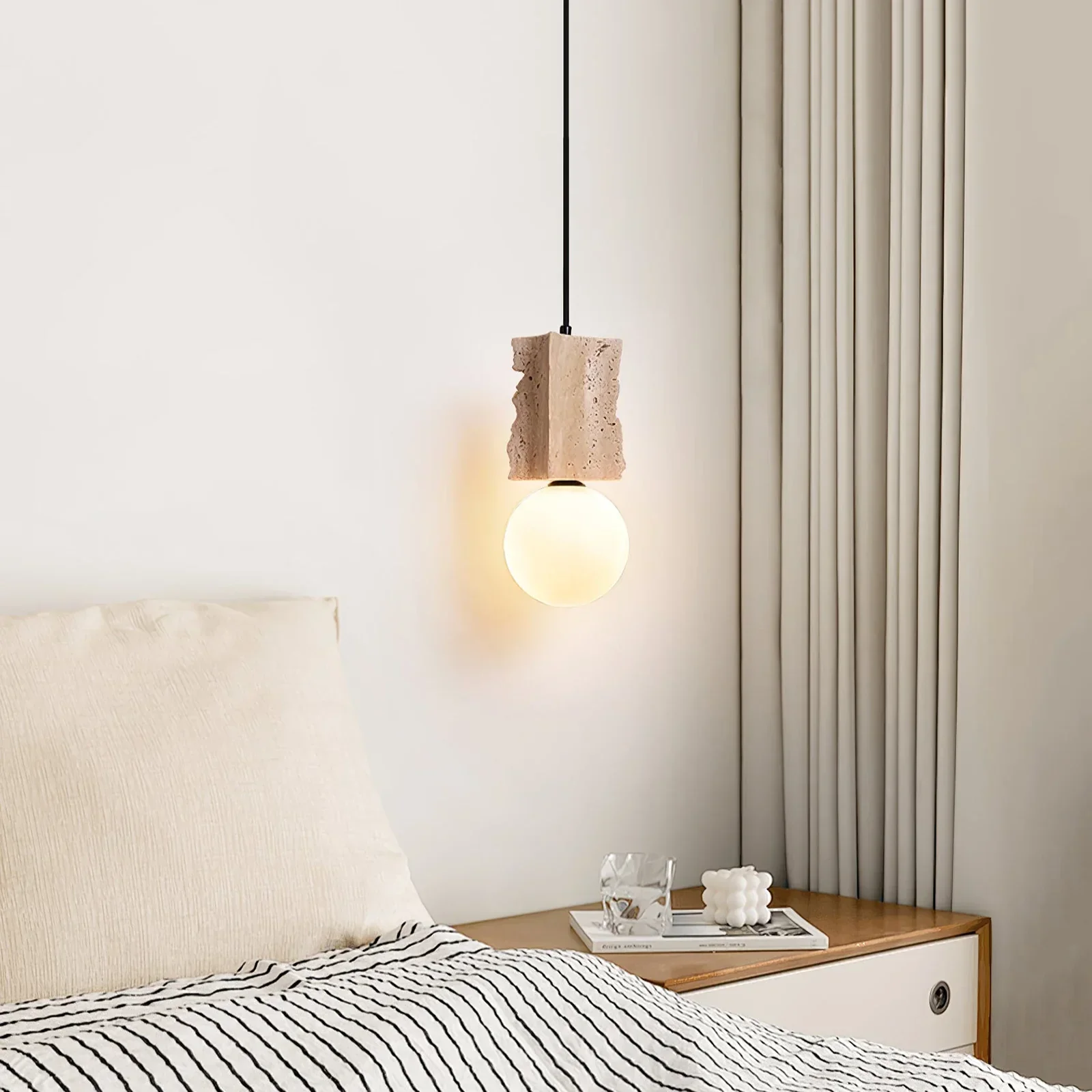 Travertine Irregulate Terra Orb Pendant Lamp