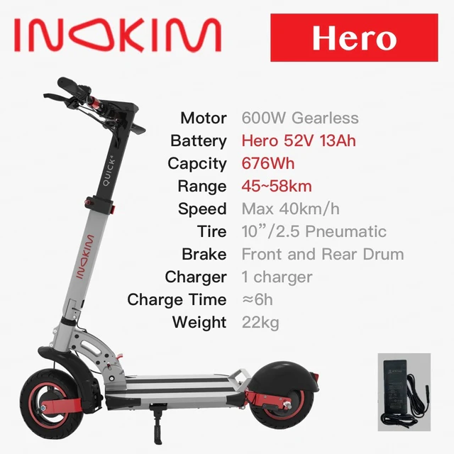 INOKIM QUICK4 Electric Scooter 52V 13Ah 16Ah Quick Hero Super Skateboard Two Wheel Foldable QUICK4+