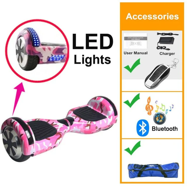 6.5 Inch Met Zak Rood Roze Self Balancing Scooter Elektrische Skateboard Hover Board Smart Balance Board Overboord Vespa