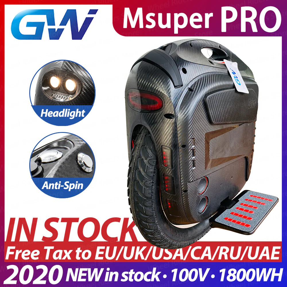 Gotway Msuper Pro 100V 1800wh 19inch Electric unicycle self-balancing scooter 2500W motor 21700 battery Lift up switch monowheel