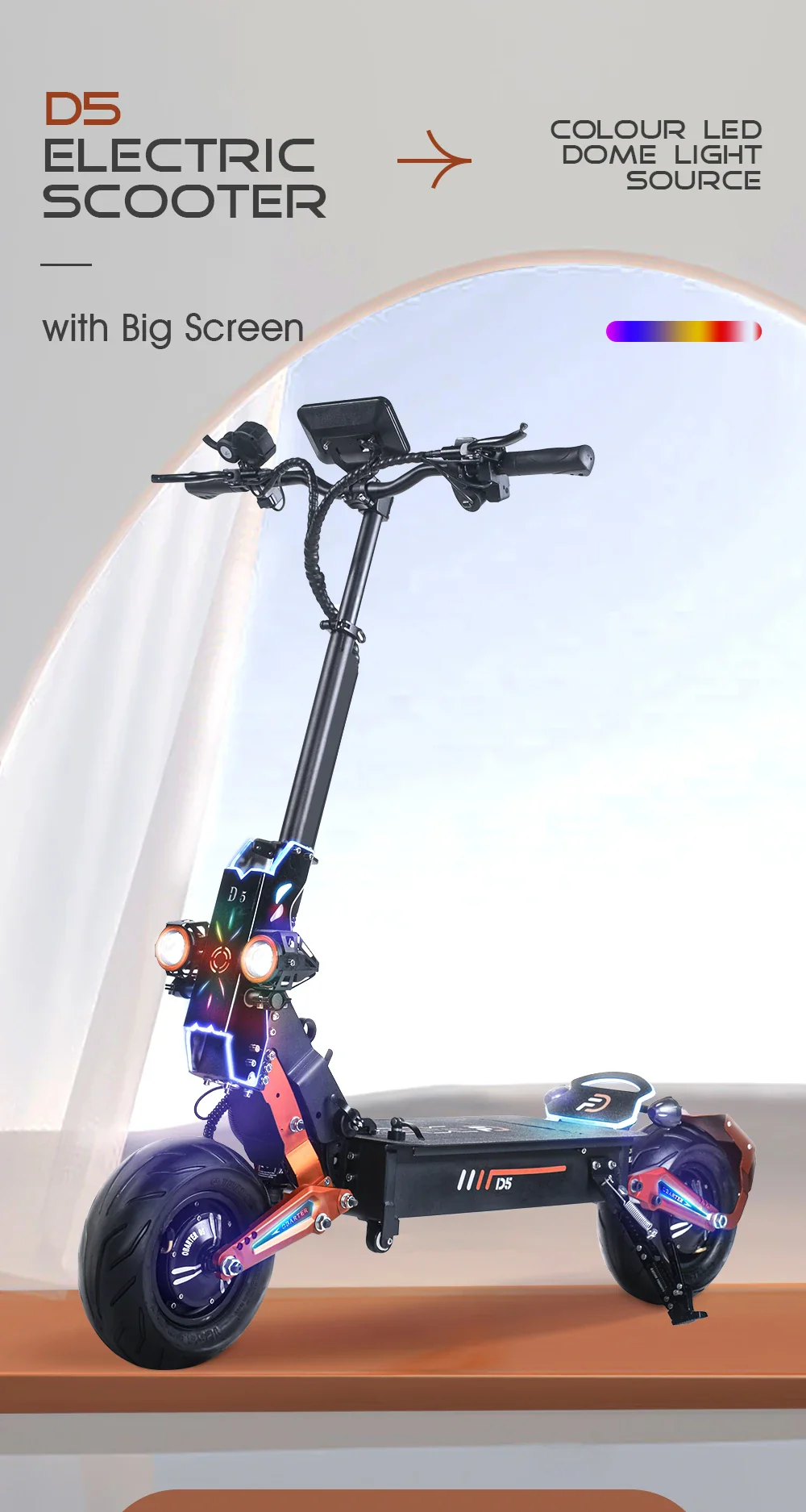 EU USA Warehouse Quickwheel D5 Cheap New Electric Scooter Motor 5000W Scooter Electric 48V 35Ah 70km/h Electric Mobility Scooter