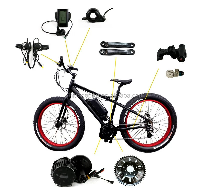 DIY Ebike 48V 750W Bafang 8fun BBS02 Mid Drive motor E Bike Conversion Kit with optional Lithium Battery and LCD display