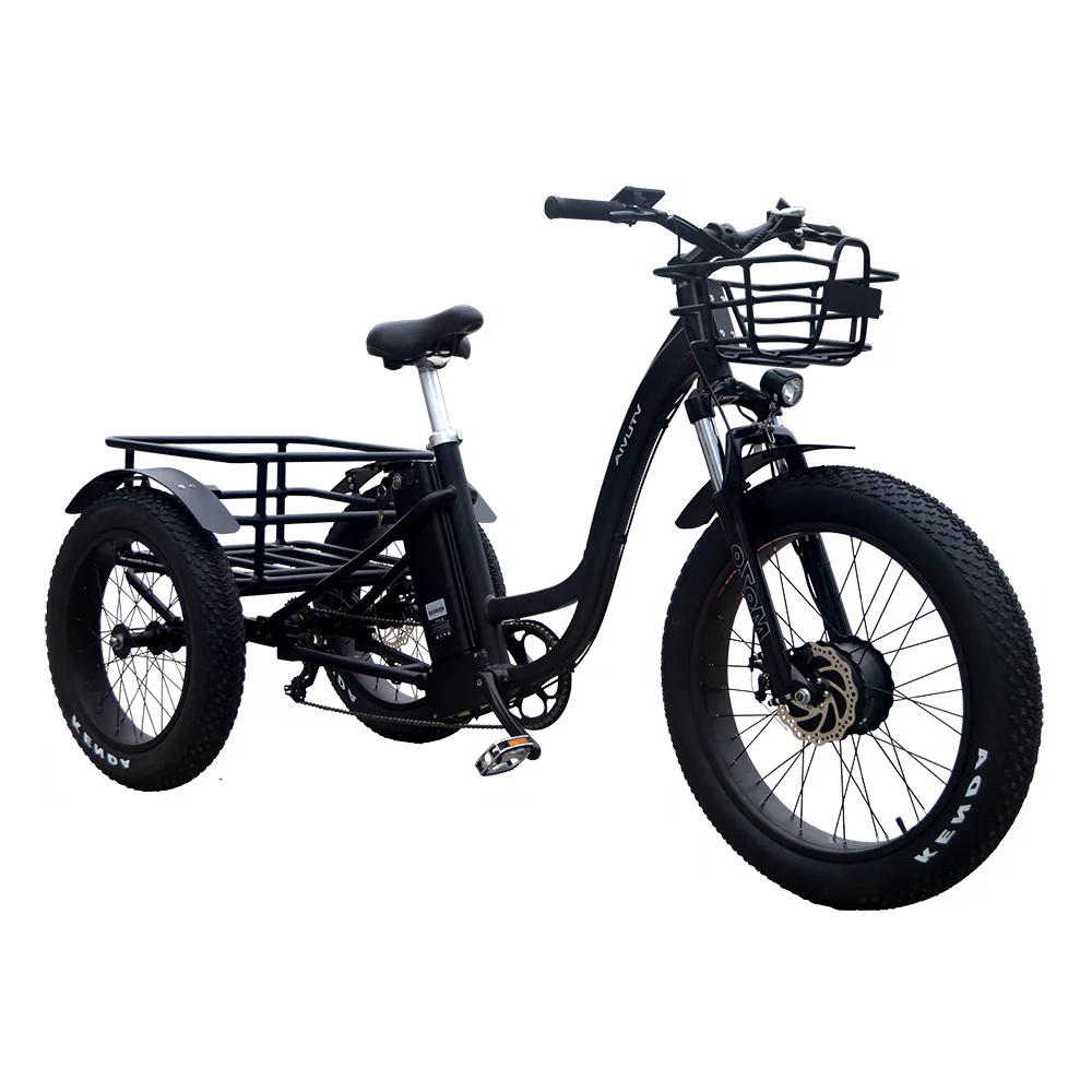 High quality e-bike 3 wheel 48V 500W 750W electric fat tire tricycle fat tyre electric trike