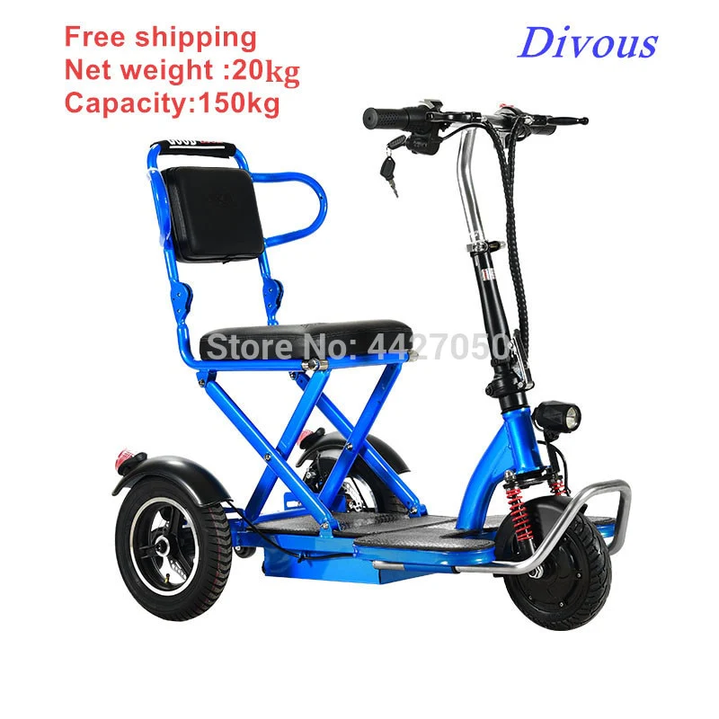 2019 free shipping  three-wheeled lightweight folding elderly scooter electric  wheelchair