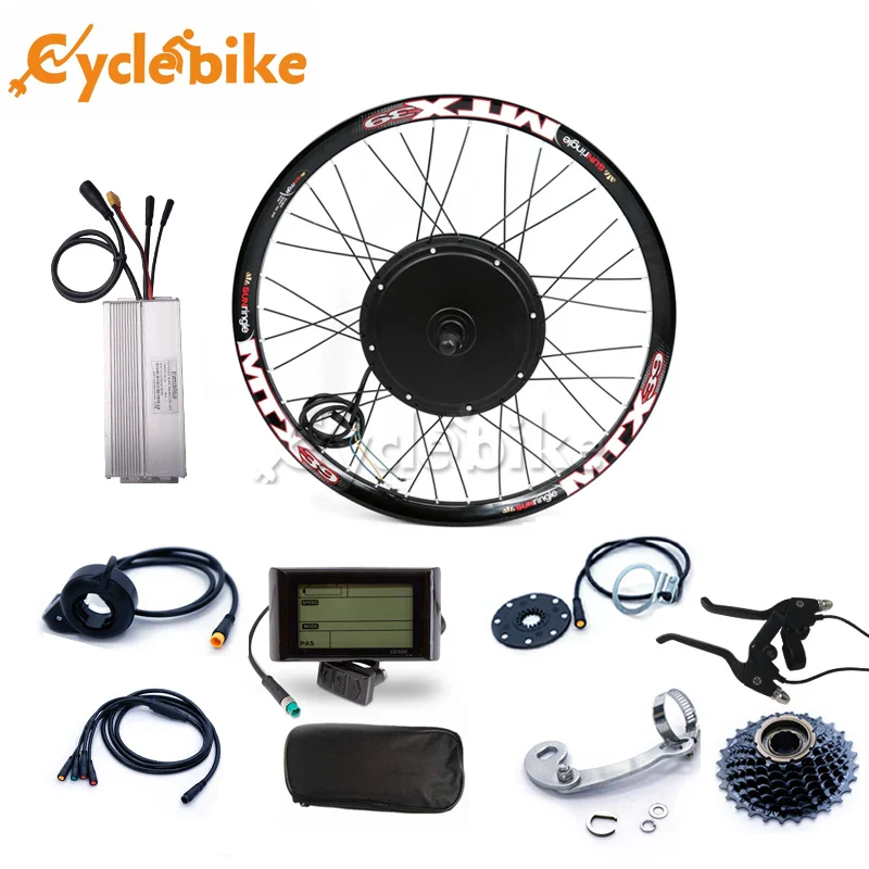 e bike kit Cassette type 8s or 9s for rear motor 65km/h 48v 1500w Electric bike conversion kit for 20