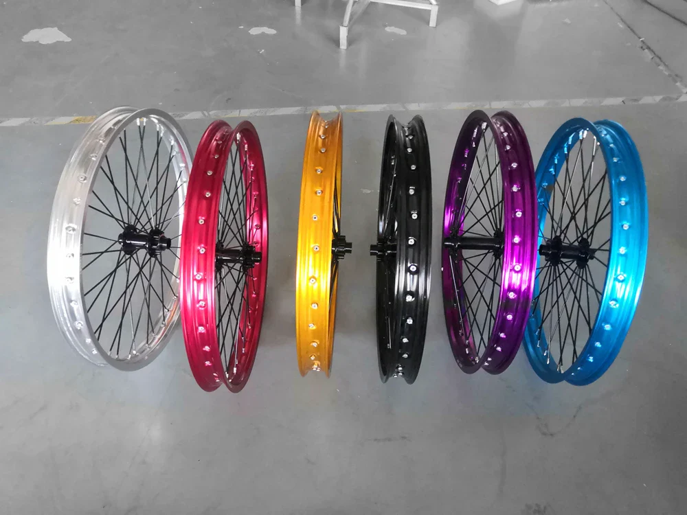 21*1.6inch Motorcycle Front Wheel Electric Bike Front Wheel Black/Red/Gold/Silver/Blue/Purple ColorfulRim, 110*20 and 150*20 Hub