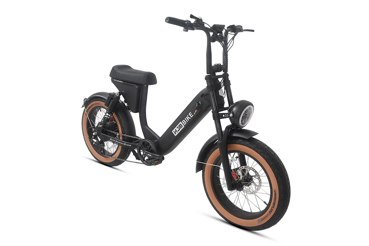 Turbo Moped Style Retro Cruiser Fat Tire Electric Motorbike