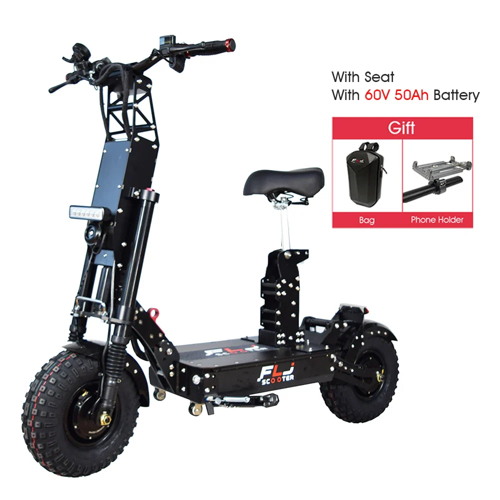 FLJ K14 8000W Electric Scooter with 14inch Off Road Fat Tire 80-300kms Range New Design Adults Dual Motor  E Scooter Electric