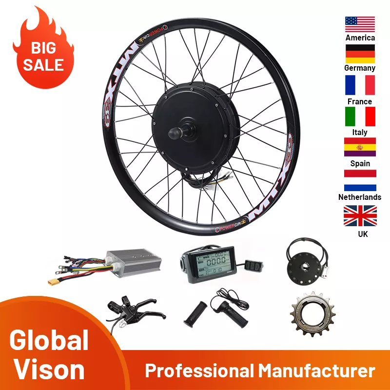135mm Dropouts E-bike Kit 48V-72V 3000w E bike Conversion Kit 90km/h Speed 3000W Ebike Conversion Kit Rear Wheel