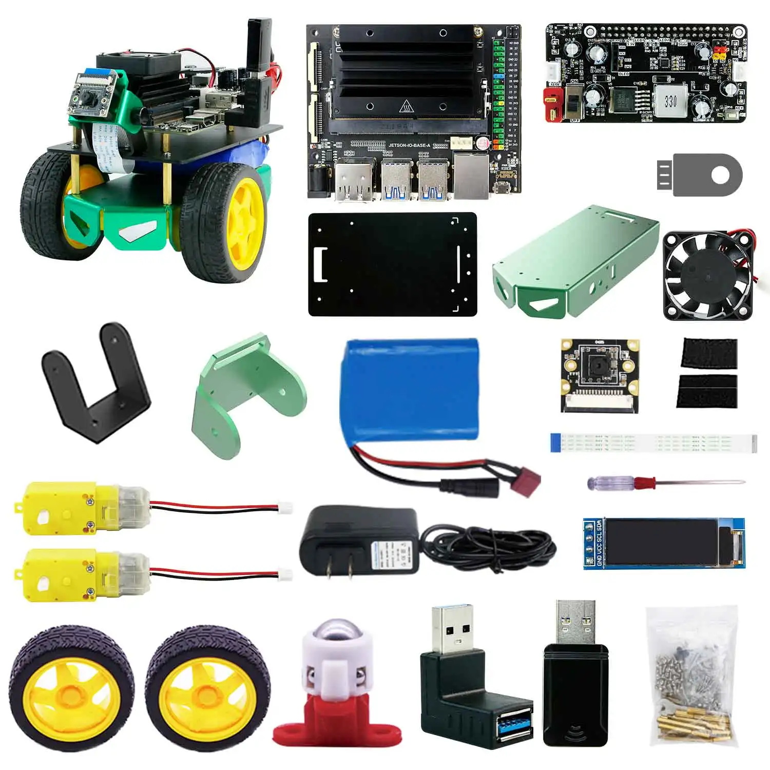 Jetbot MINI AI Visual Car Educational ROS Robot Kit Adopt OpenCV and Python3 Programming Support Autopilot Color Recognition