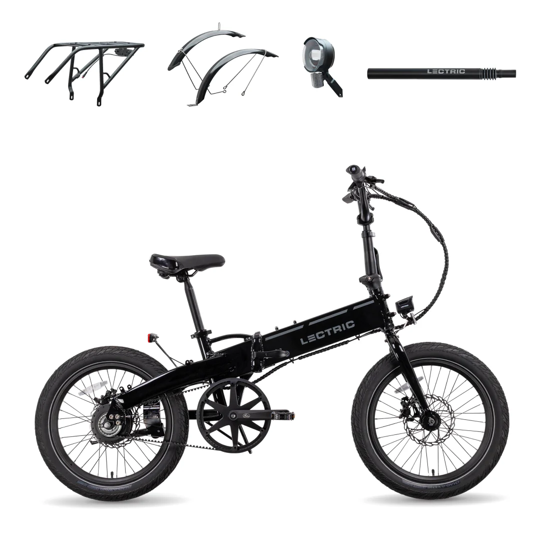 XP Lite2 JW Black Long-Range + FREE Rear Rack, Fenders, Elite Headlight, Suspension Seat Post ($346 Value)