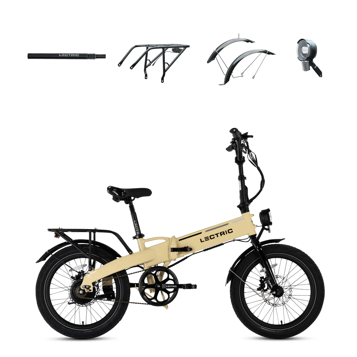XP Lite2 Sandstorm Long-Range + FREE Rear Rack, Fenders, Elite Headlight, Suspension Seat Post, Bike Lock, Mirrors ($449 Value)