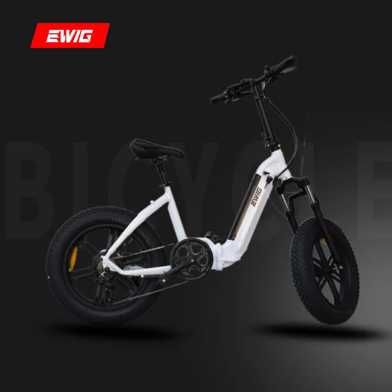 EWIG Electric Folding Snow Bike Fat Tire 7 Speed 20 Inch Disc Brake SHIMANO 500W 48V Bicicleta Electrica Bicycle Folding Ebike