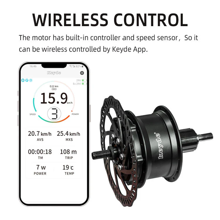 keyde S110 rear motor for electric bicycle conversion kit wireless control 250W 36V, highly integrated rear motor for ebike conversion kit