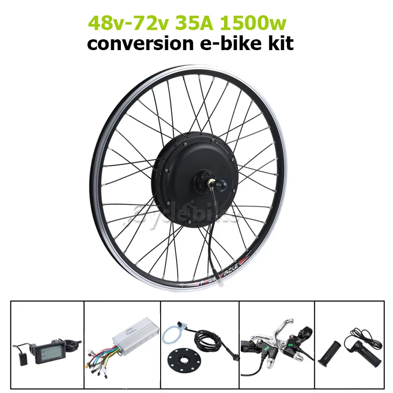 48-72v 35A 1500w waterproof bike kit 8s or 9s for rear motor 65km/h cassette Electric bike conversion kit for 20