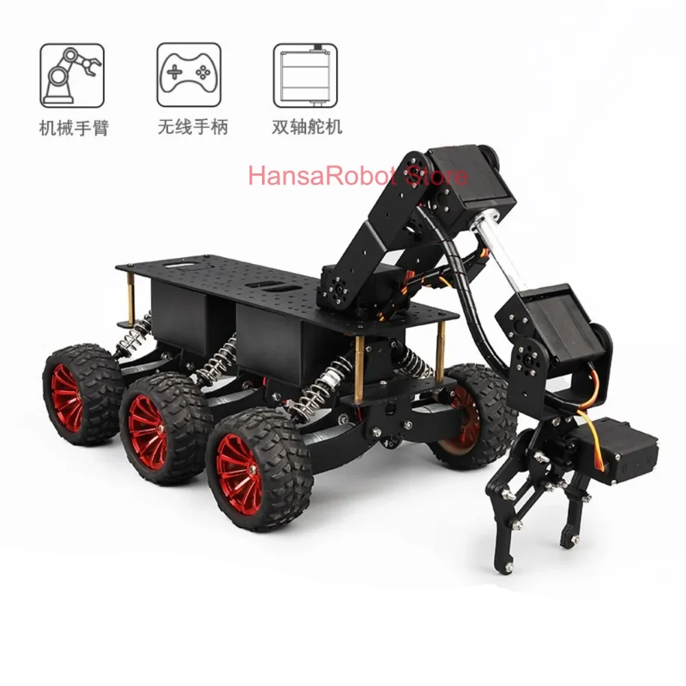 6WD PS2 Model Airplane Remote Control Off-road Shock Absorber Robot Car Robotic Arm Intelligent Car Chassis For Arduino