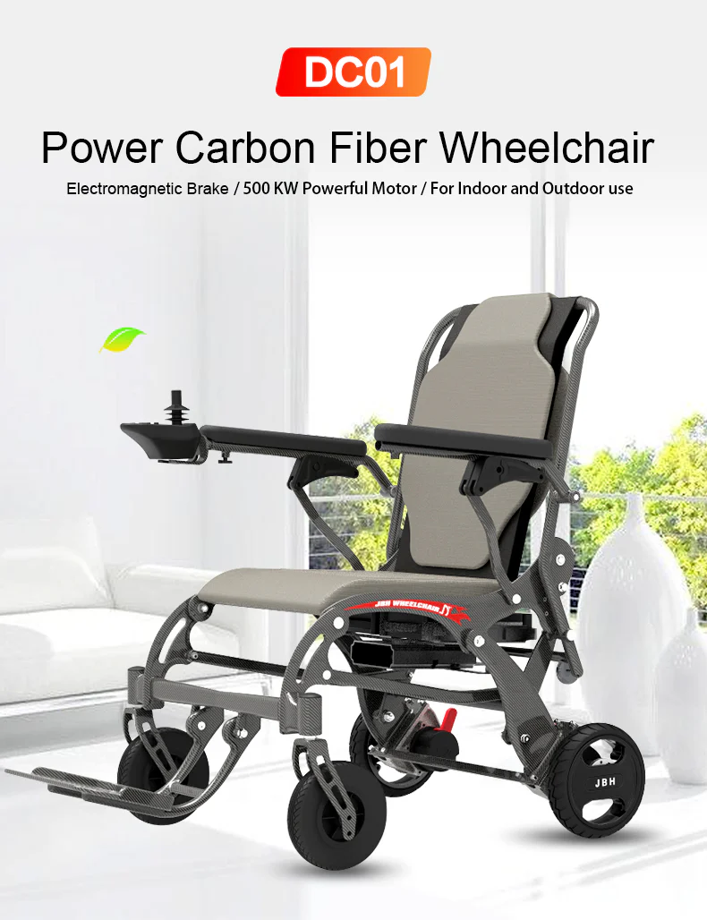 JBH Lightweight Carbon Fiber Disable Electric Wheelchair for Hospital