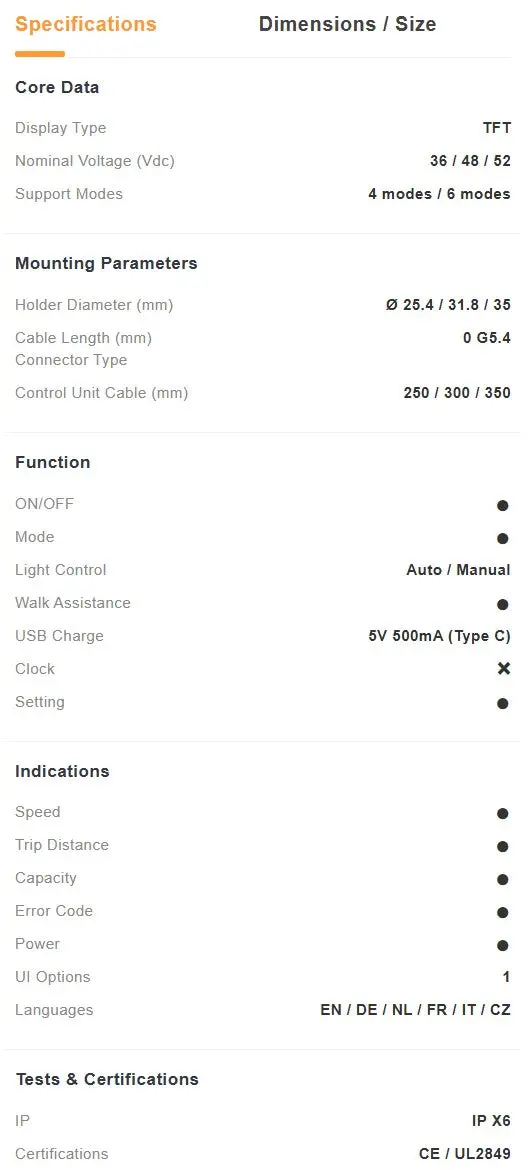 DP C245 Trailblazer Display (M600/M560/ULTRA/BBSHD) CANBUS