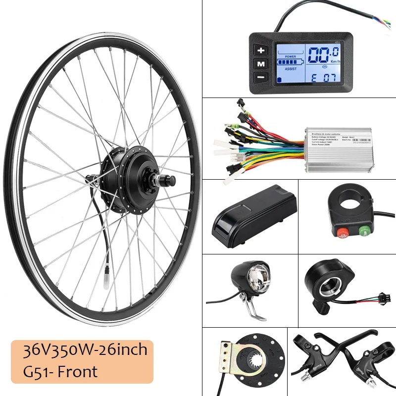 Front Wheel Motor 500w LCD3 48V 26inch Rear Hub Motor Electric Bicycle G51 Display Screw Motor Brushless Ebike Conversion Kit