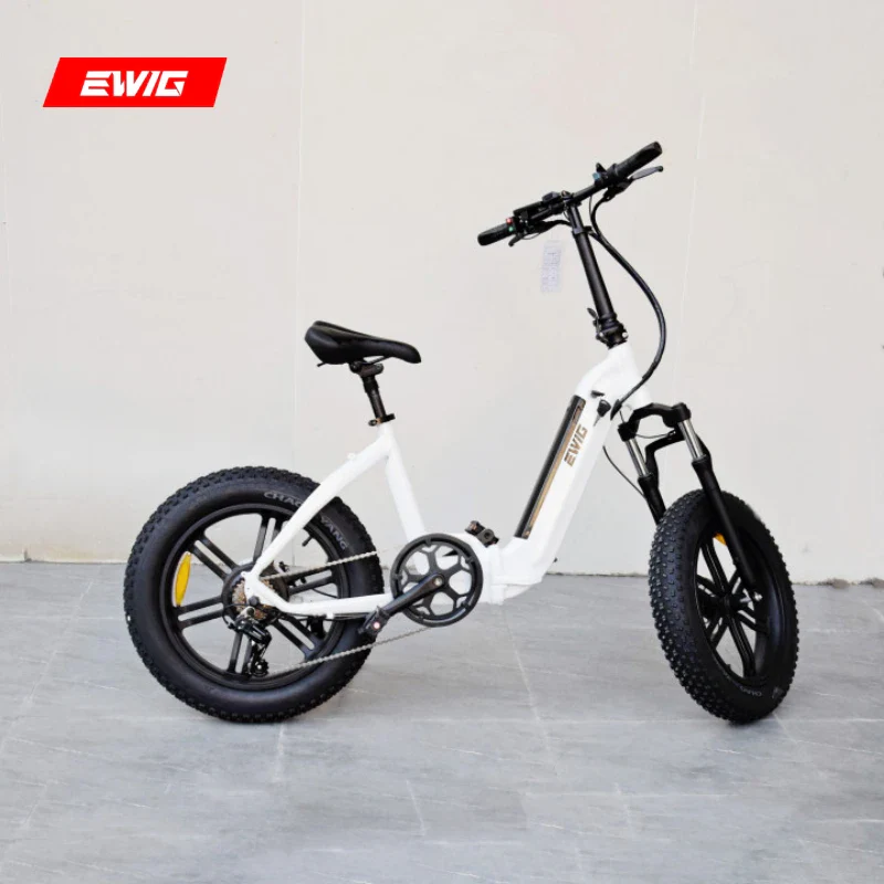 EWIG Electric Folding Snow Bike Fat Tire 7 Speed 20 Inch Disc Brake SHIMANO 500W 48V Bicicleta Electrica Bicycle Folding Ebike