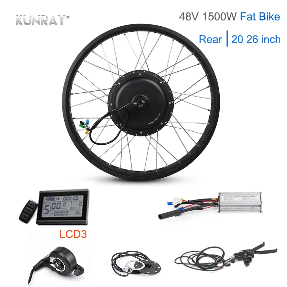 50-55km/h Fat Bike 48V 1500W Electric Motor Wheel 20