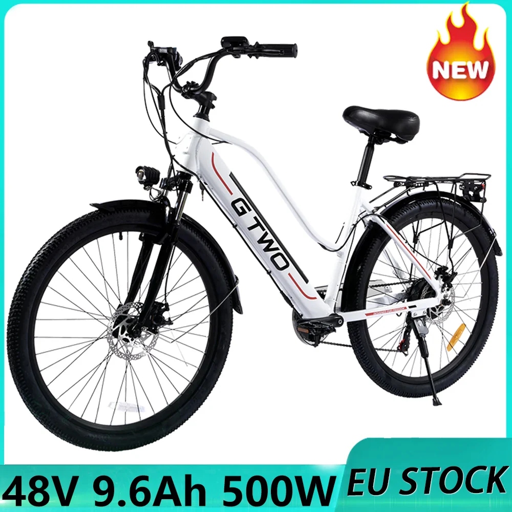 2023 NEW GTWO G10 26 Inch Electric City BIke 48V9.6Ah Removeable Battery 350W 500W Brushless Motor 7S Shifter Dis Brake