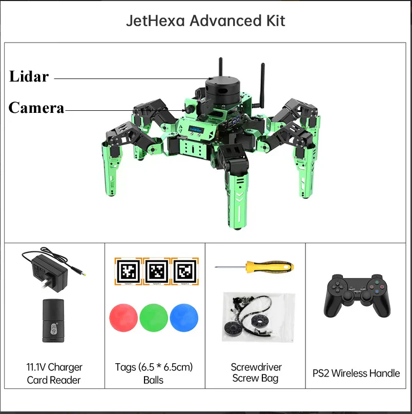 2022 JetHexa ROS Hexapod Robot Kit Powered by Jetson Nano with Lidar Depth Camera Support SLAM Mapping and Navigation Hiwonder