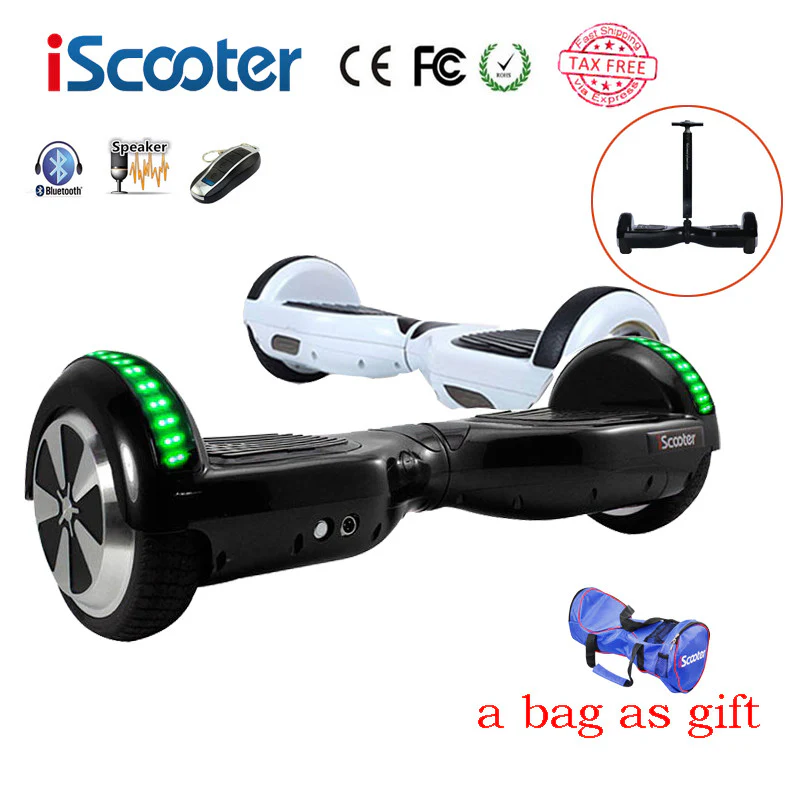 hoverboard BT Electric Skateboard steering-wheel Smart 2 wheel self Balance Standing scooter hover board a bag as gift