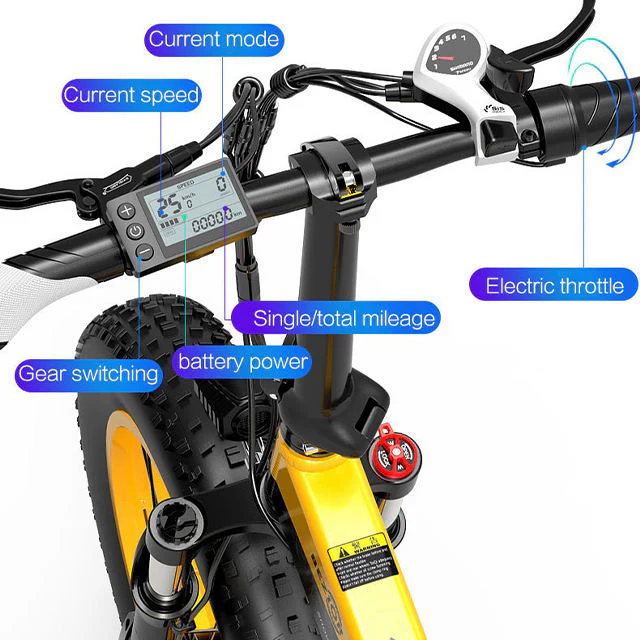 BEZIOR XF200 All-Terrain Bike 1000W 20 Inch Foldable Electric Fat Tire Bike with 48V 15Ah Lithium Battery and 5-Speed Transmission