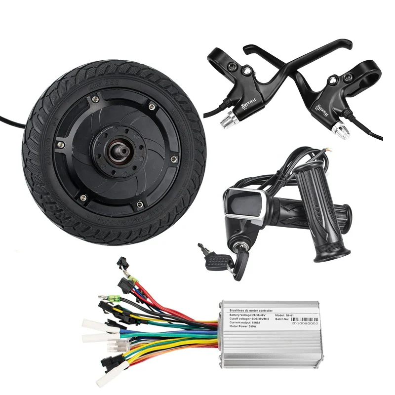 48V 350W E-Scooter Wheel Brushless Toothless Hub Motor Electric Scooter Conversion Kit 8inch Electric Bike Engine DIY Motor Set