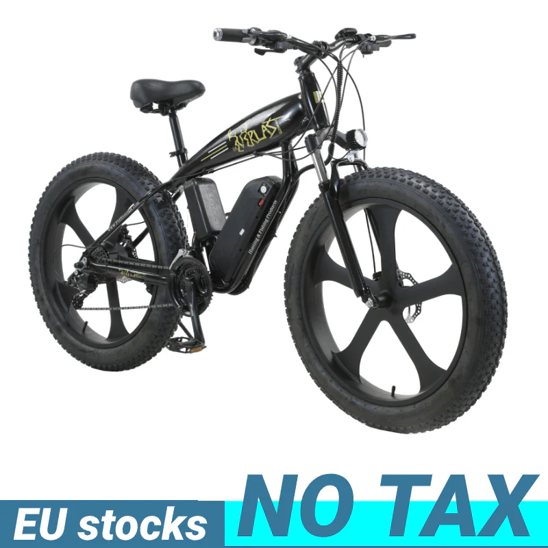 26 Inch 350W Electric Bicycle 750 W 1000 W Snow Beach Cruiser E bike 4.0 Fat Tire Electric Mountain Bike