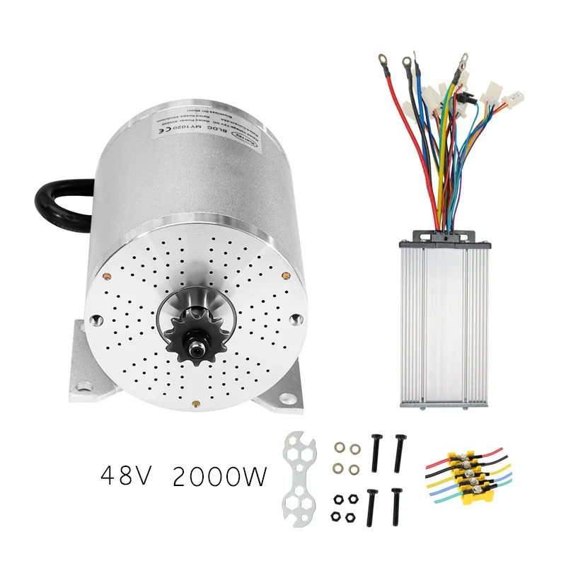 Kunray Brushless DC Motor Electric Bikes Motor 1000W-3000W 36V-72V with Speed Controller  for Scooters Go-Karts Motor
