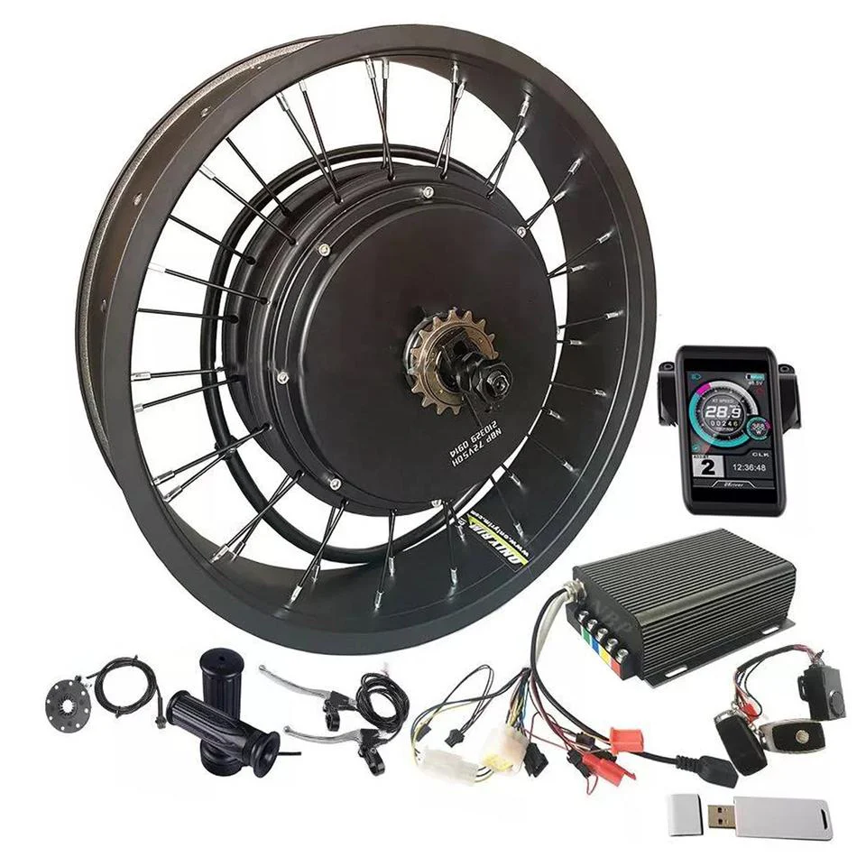 High-Performance 3000W Electric Fat Bike Conversion Kit - Gearless Rear Hub Motor and Sabvoton Controller for Fast and Thrilling Riding Experience