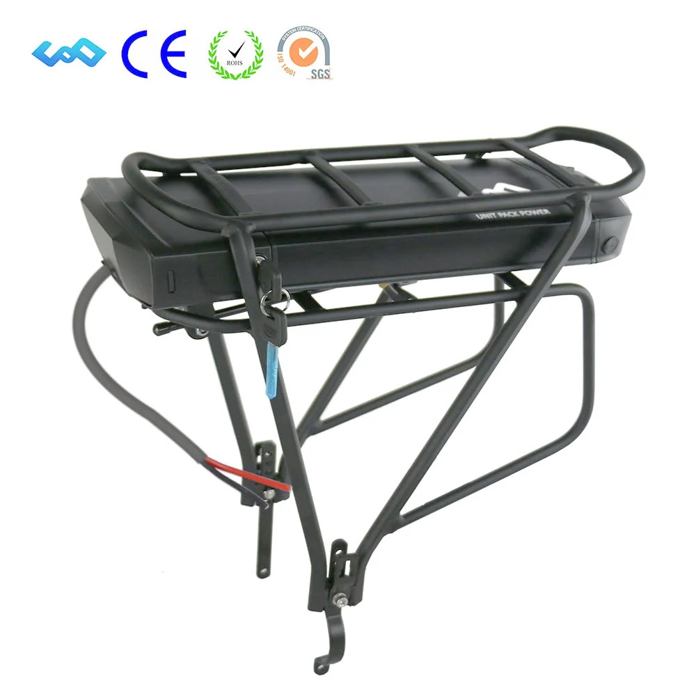 36V 13Ah Rear Rack Battery for Bafang BBS01 500W 350W EBike Battery with Tail Light