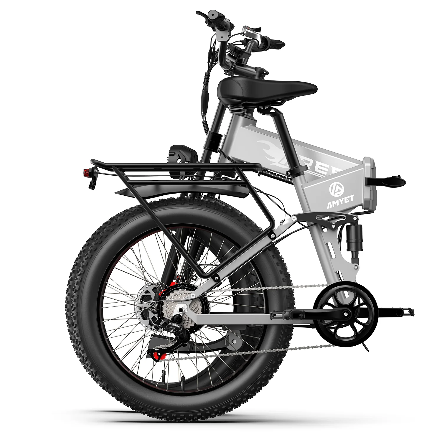 AMYET Ares 2*1000W Dual Motor Electric Mountain Folding Bike 52V/20Ah - Gray