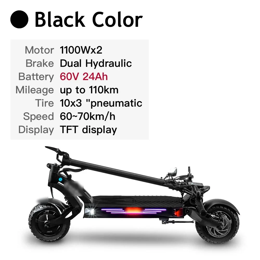 In Stock Mantis KING GT Electric Scooter 60V 24AH 1100W*2 Dual Motor TFT Display Skateboard Waterproof Full Hydraulic