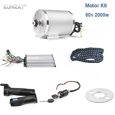 48V 60V 2000W Brushless DC Motor Electric Motor For Electric Vehicle With Controller, Chain And Throttle Scooter Conversion Kit