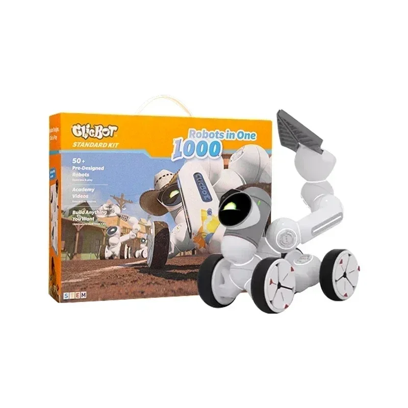 Clicbot Intelligent Robot Modular Splicing Kid Puzzle Toys Model Ai Program Desktop Electronic Pet Robot Accompany Xmas Gift Toy