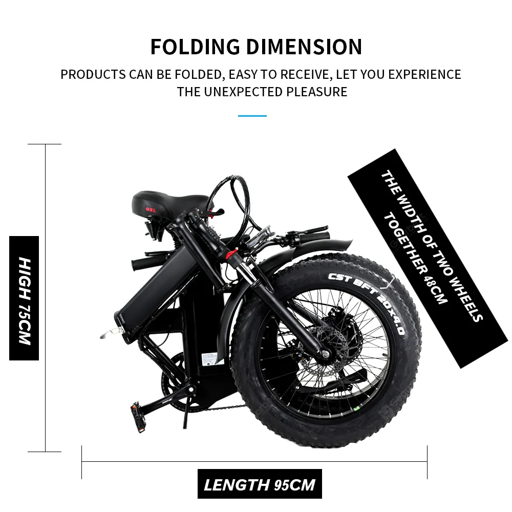 CMACEWHEEL GW20 Inch Lithium Ion ElectricBike Foldable Variable Speed Electric Bike 48V/15Ah 500W Commute