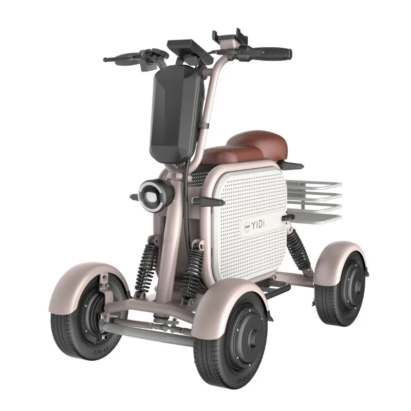 48V500W Pet Travel Electric Bicycle Outdoor Travel Four-wheel Ebike Mobile 4-wheel Electric Scooter for The Elderly Pet-friendly