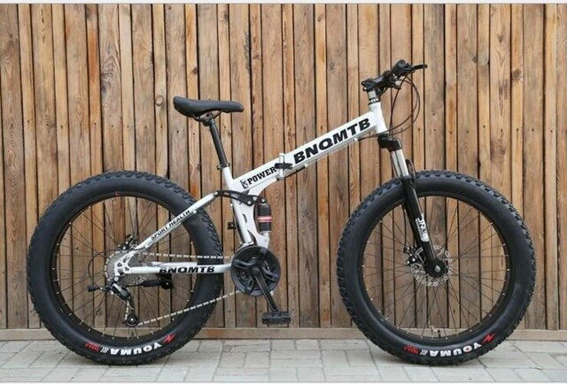 Double Suspension Folding Snow bicycle, fat bike 26er , 26*4.0 inch 7 21 27 30 speed ,26*17 fat bikes beach/snow mountain bike