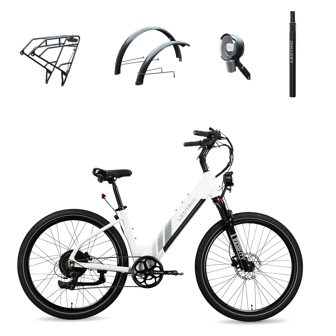 XPress 750 Step-Thru + FREE Rear Rack, Fenders, Elite Headlight, Suspension Seat Post ($336 Value)