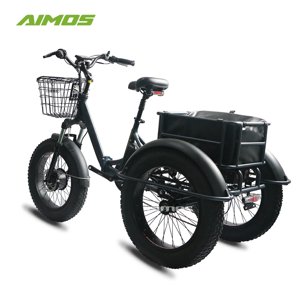aimos  3 wheel electric bicycle three wheels adult cargo electric bike with basket