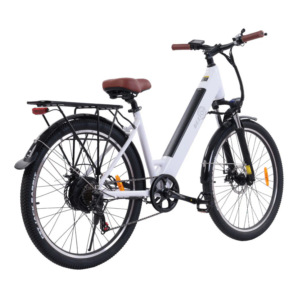 BEZIOR M3 26 inch woman step thru electric bike  Vintage Two-Seat Electric City Bicycle with 48V 500W Rear Motor and 10.4Ah Battery