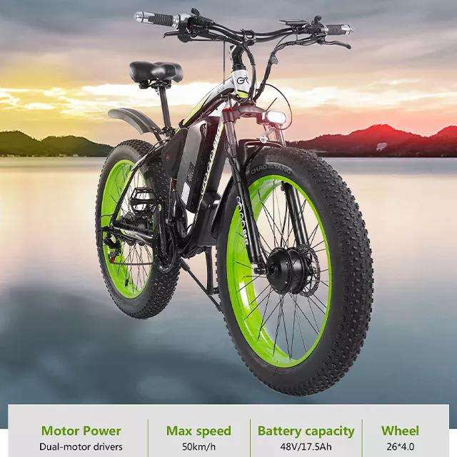GOGOBEST GF700 Dual Motor Electric Mountain Bike&nbsp; 26 Inch 1000W Fat Tire E-Bike with Hydraulic Disc Brake for Snow, Beach