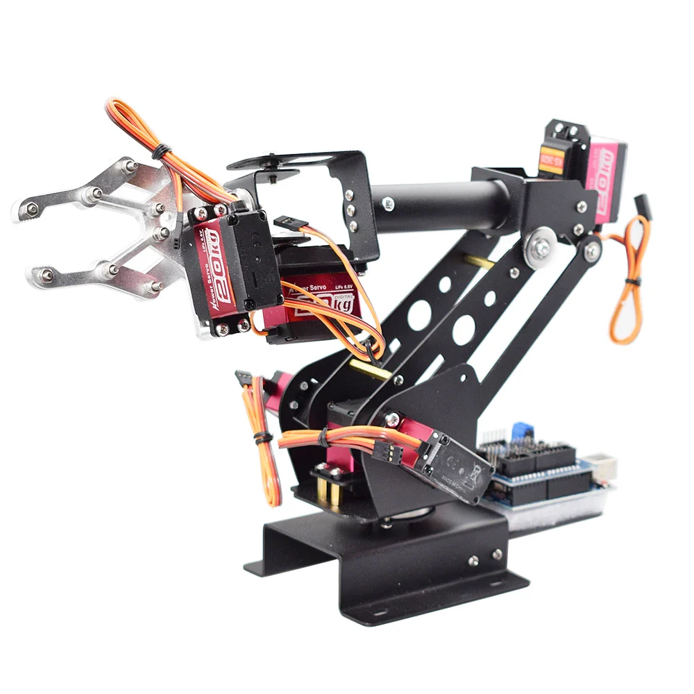 Assembled 6 Dof Robot Arm with Metal Servos Mechanial Clamp Industrail Robotics Claw for Arduino Raspberry Pi