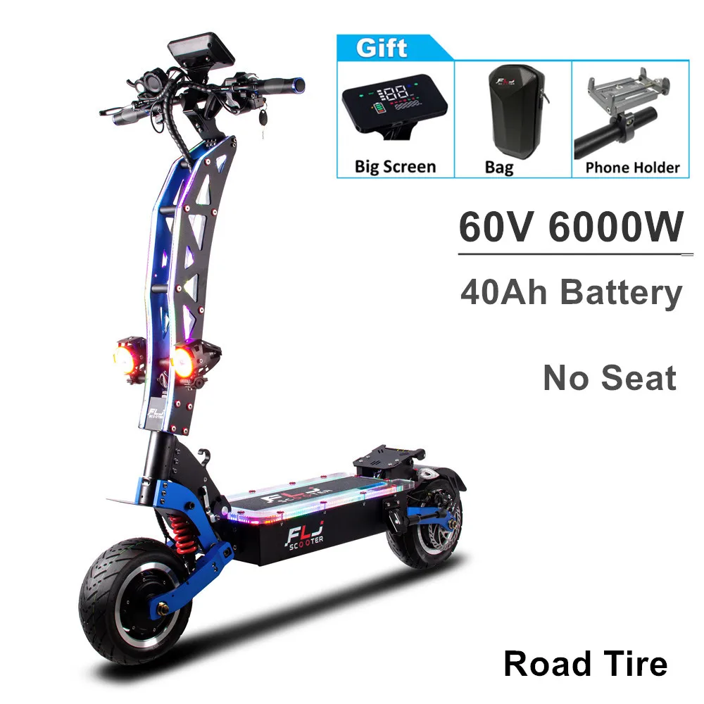 FLJ SK3 Pro Electric Scooter 60v/72v 6000W 7000W Strong power 11inch Dual engines E Bike foldable adults E Scooter