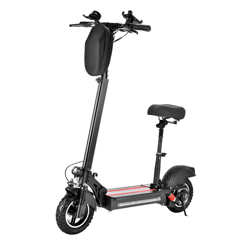 E5 600W Electric Scooter - Range 35-40Km/ 40Km/h With Off-road Tires - Foldable - With Seat - Hanging Bag - 48V/10Ah